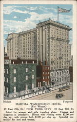 Modern Martha Washington Hotel, New York City Postcard