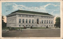 Carpenter Memorial Library, Manchester, NH Postcard