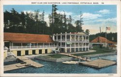 Boat Club and Auditorium, Lake Pontoosuc Postcard