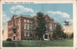 High School, Turners Falls Postcard