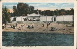 Bath House, Lakewood Park, Devils Lake, ND Postcard