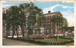 Hotel Van Curler, Entrance to Great Western Gateway Postcard