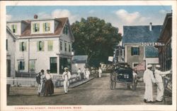Commercial Street, Provincetown, MA - Horse Carriage, Shops Postcard