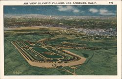 Air View Olympic Village, Los Angeles, CA Postcard