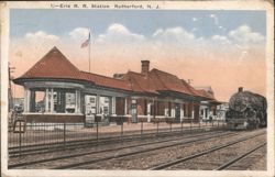 Erie R. R. Station, Rutherford, NJ Postcard