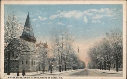 WINTER SCENE, UNION AVENUE, HAVRE DE GRACE, MD. Postcard