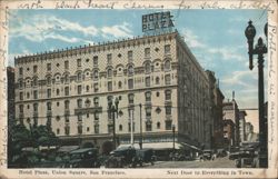 Hotel Plaza, Union Square, San Francisco Postcard