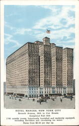 Hotel Manger, New York City, Completed Fall 1926 Postcard