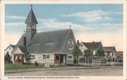 Olive Avenue, Episcopal Church, Rehoboth Beach Postcard
