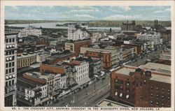 The Crescent City, Mississippi River, New Orleans LA Postcard