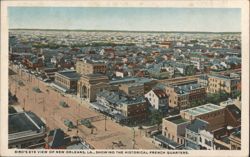 Bird's Eye View of Historical French Quarters Postcard