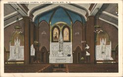 Interior Catholic Church, Littleton, White Mts., NH Postcard