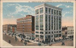 Burdick Hotel and Hanselman Building, Kalamazoo, MI Postcard