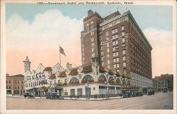 Davenport Hotel and Restaurant Postcard