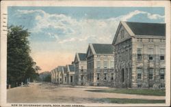 Row of Government Shops, Rock Island Arsenal Postcard