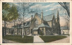 Broadway Presbyterian Church, Rock Island, IL Postcard