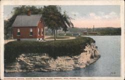 Guard House, Rock Island Arsenal, Government Bridge Postcard