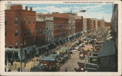 A BUSY SCENE ON SOUTH WATER STREET, CHICAGO Postcard