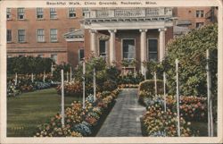 Beautiful Walk, Clinic Grounds, Rochester, Minn. Postcard