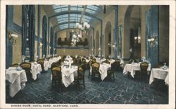 Dining Room, Hotel Bond, Hartford, Conn. Postcard