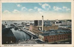 Lower Harbor View, Budweiser Building, Norfolk, VA Postcard