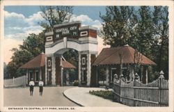 Central City Park Entrance Gate, Macon, GA Postcard