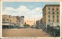 State Street looking toward Capitol, Salem, OR Postcard