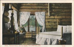 Old Faithful Inn Bed Room Postcard