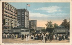 Tremont Street Mall from Park Street, Boston Postcard