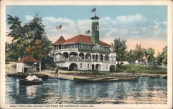 Boat Pavilion, Exposition Park on Conneaut Lake Postcard