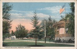 Plaza View, Bucky O'Neill Monument, Prescott, AZ Postcard