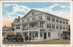 Colonial Inn, Hampton Beach, NH with Cars Postcard