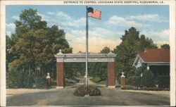 Entrance to Central Louisiana State Hospital, Alexandria Postcard