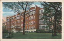 W. A. Foote Memorial Hospital, Jackson, MI Postcard