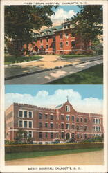 Presbyterian & Mercy Hospitals, Charlotte NC Postcard