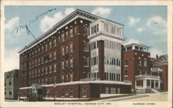 Wesley Hospital & Nurses Home, Kansas City, MO Postcard
