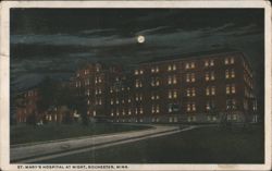St. Mary's Hospital at Night Postcard