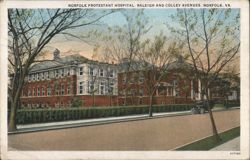 Norfolk Protestant Hospital, Raleigh and Colley Avenues Postcard