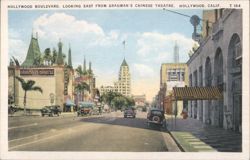 Hollywood Blvd East from Grauman's Chinese Theatre Postcard