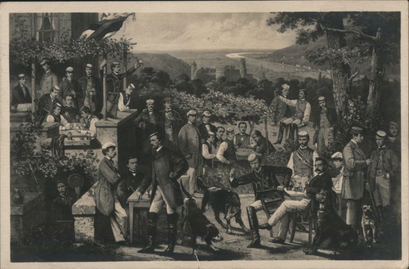 Gasthaus zur Hirschgasse, Heidelberg - Corps Saxoborussia, 1864-65 Print