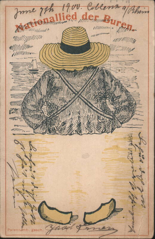 Nationallied der Buren Illustration, Figure in Straw Hat and Clogs