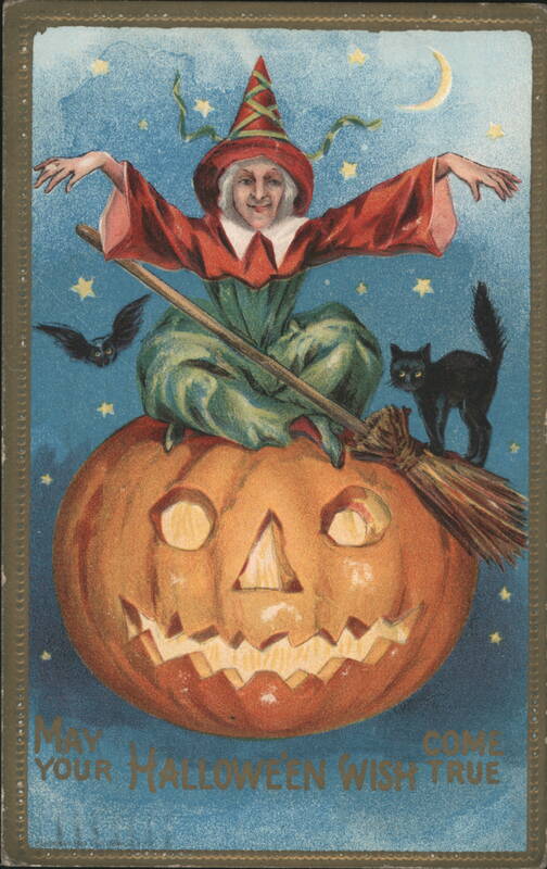 Witch on JOL with Black Cat Halloween