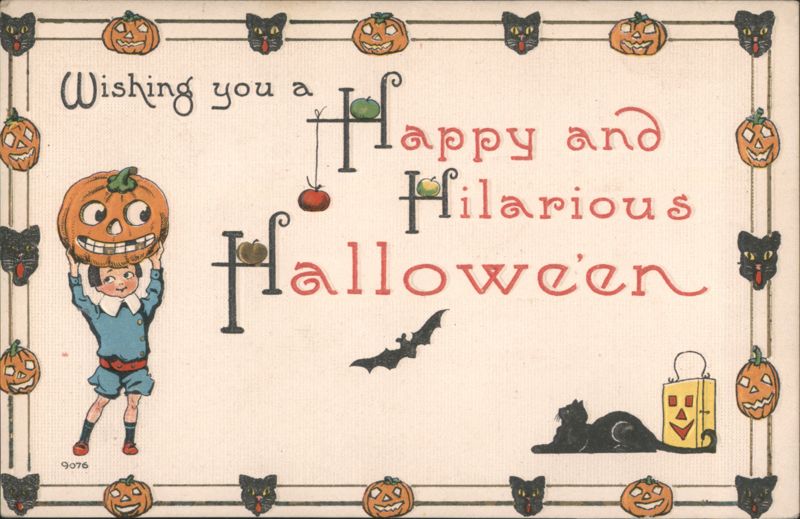 Boy with JOL, Happy and Hilarious Halloween