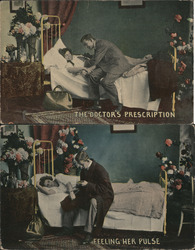 Set of 2: The Doctor's Prescription & Feeling Her Pulse Postcard