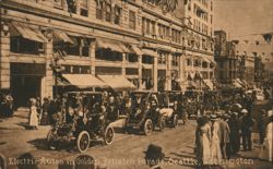 Electric Autos in Golden Potlatch Parade, Seattle, WA Postcard
