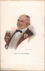 Winking Man, Glass of Drink, 'The Cup That Cheers', Expression Series No. 4 Postcard