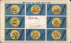 How do you feel about it? Eight Emotional Faces Postcard