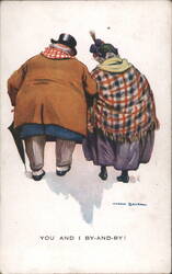 Elderly Couple Walking, 'You and I By-and-By!' Postcard