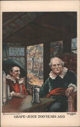 Grape-Juice 200 Years Ago, Men in Historical Attire Postcard