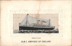 R.M.S. Empress of Ireland, Woven in Silk Postcard